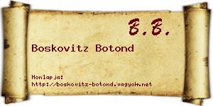 Boskovitz Botond névjegykártya